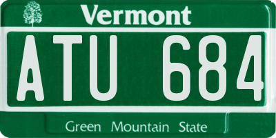 VT license plate ATU684