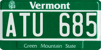 VT license plate ATU685