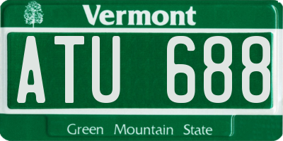 VT license plate ATU688
