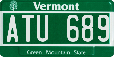 VT license plate ATU689