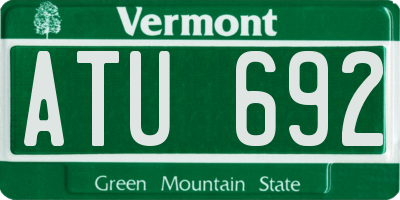 VT license plate ATU692