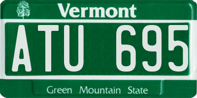 VT license plate ATU695