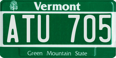 VT license plate ATU705