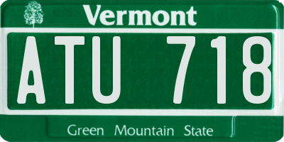 VT license plate ATU718