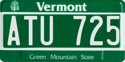 VT license plate ATU725
