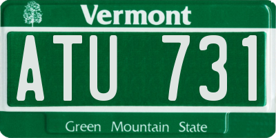 VT license plate ATU731