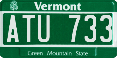 VT license plate ATU733