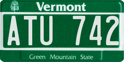 VT license plate ATU742