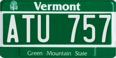VT license plate ATU757