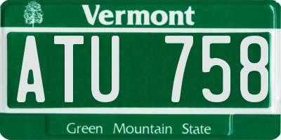 VT license plate ATU758