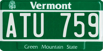 VT license plate ATU759