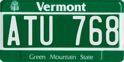 VT license plate ATU768