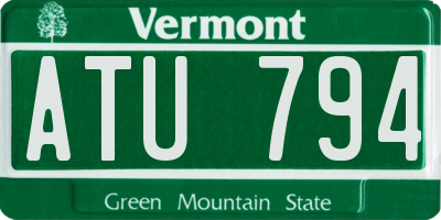 VT license plate ATU794