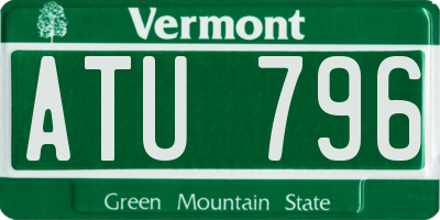 VT license plate ATU796