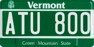 VT license plate ATU800