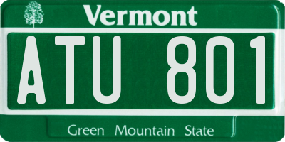 VT license plate ATU801