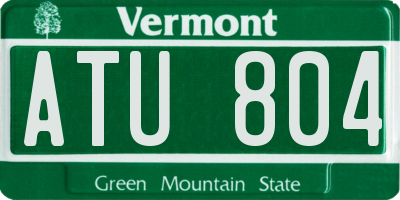 VT license plate ATU804