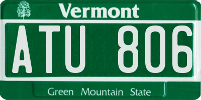 VT license plate ATU806