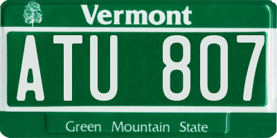 VT license plate ATU807