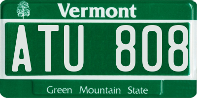 VT license plate ATU808