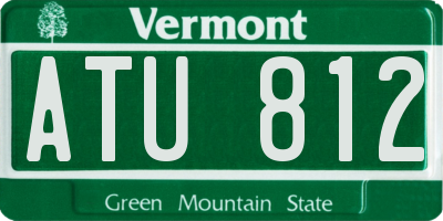 VT license plate ATU812