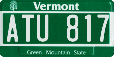 VT license plate ATU817