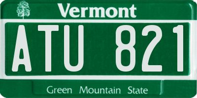 VT license plate ATU821