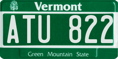 VT license plate ATU822