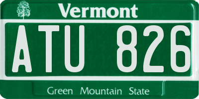 VT license plate ATU826