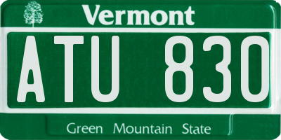 VT license plate ATU830