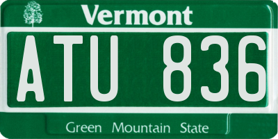 VT license plate ATU836