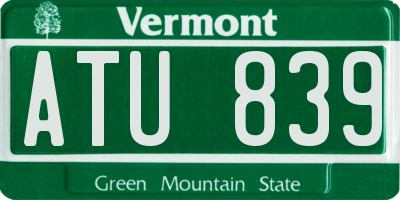 VT license plate ATU839