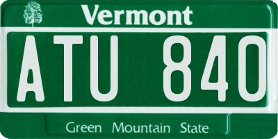 VT license plate ATU840
