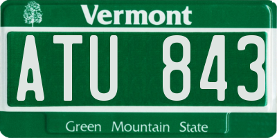 VT license plate ATU843