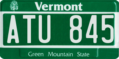 VT license plate ATU845