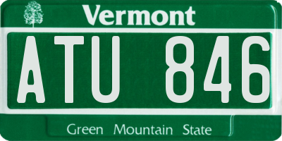VT license plate ATU846