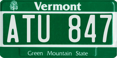 VT license plate ATU847