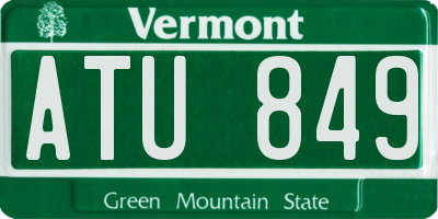 VT license plate ATU849