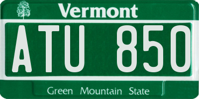VT license plate ATU850