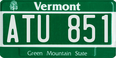 VT license plate ATU851