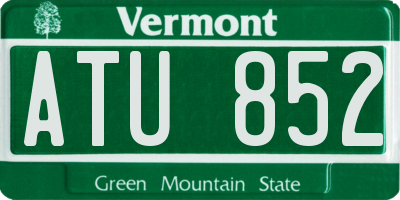 VT license plate ATU852