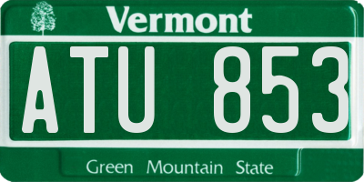 VT license plate ATU853