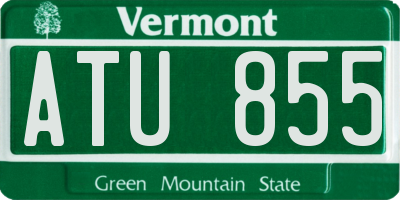 VT license plate ATU855