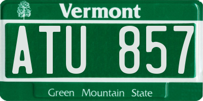VT license plate ATU857