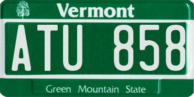 VT license plate ATU858