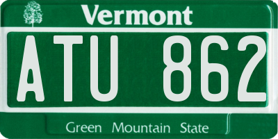 VT license plate ATU862