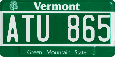 VT license plate ATU865