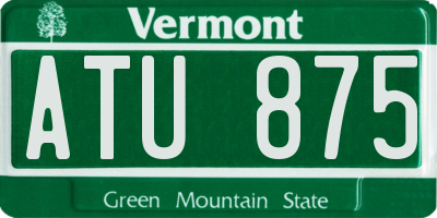 VT license plate ATU875