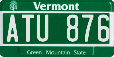VT license plate ATU876
