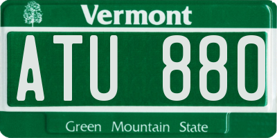 VT license plate ATU880